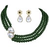 Aheli Pearl Mala Collar verde con pendientes para mujeres Niñas