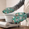Dog Silicone Oven Mitts and Pot Holders Set Kitchen Gloves