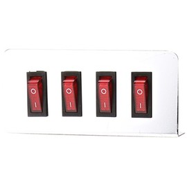 Buyers Products 6391004 Quad On-Off Illuminated Switch Panel, Silver