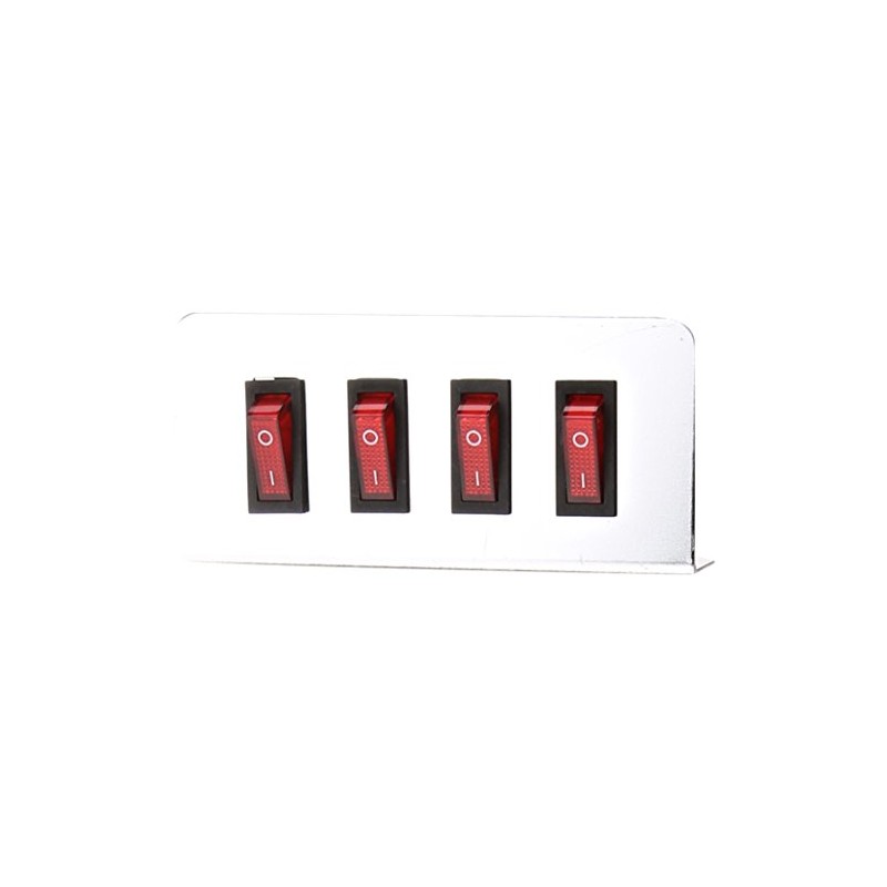 Buyers Products 6391004 Quad On-Off Illuminated Switch Panel, Silver