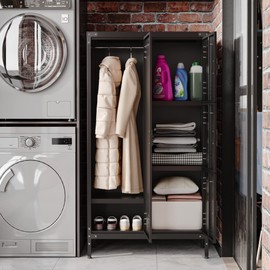 STANI Metal Locker, Metal Cabinet for Home Office, Metal Storage Locker with Doors and Shelves, Lockable File Cabinet Organizer Coat for Gym, School, Office