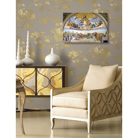 IPIC - Disputation of the Holy Sacrament by Raphael, Acid-Free Cotton Canvas by Giclee Print and Stretched Canvas Wooden Framed for Office and Home Decor. 24x16