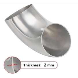 Auttoop 2.25 Inch 45° Mandrel Bend Elbow, 304 Stainless Steel Exhaust Pipe for Car Exhaust, Stair Handrail, Pipe Turning