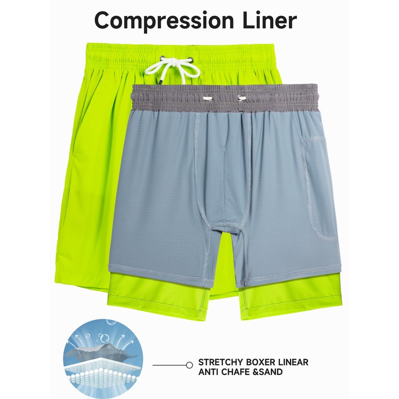 YOUNGSOUL Swimming Trunks Boys Swimming Shorts with Compression Children 2