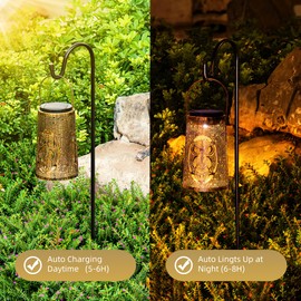 Solar Lantern Outdoor, Owl Hanging Lantern Waterproof, Metal LED Lanterns Solar Powered, Ideal Gift for Mom and Grandma, Outside Light Decor for Garden Backyard Patio Porch Balcony Pathway (1 Pack)