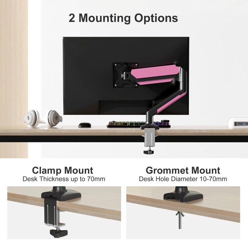 PHOLITEN Single Monitor Arm Fits 13-32 inch,4.4-19.8lbs Monitor, Fully Adjustable