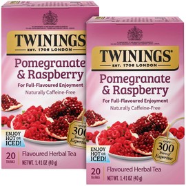 Twinings 2 Packs - Twinings Pomegranate & Raspberry Herbal Tea Bags - 20 Count