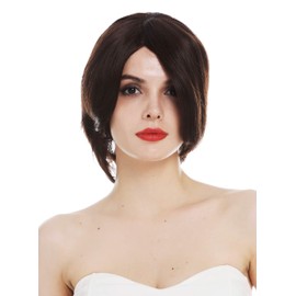 WIG ME UP - CM-247-MT-6 Women's Wig Monofilament Short Shag Shab Longbob Straight Layered Parted Brown