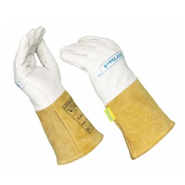 [Weldas] SOFTouch™ Top Grain Goatskin Welding Gloves, Suitable for Precision Welding of TIG, Plasma, Small MIG Welding, 10-1009L, White, Large