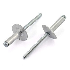 HJ Garden 60pcs 3/16 x 5/8 Inch (4.8x16mm) Large Flange Aluminum Blind Rivet Self-Plugging Open End Decorating Fastener Nails Pop Rivets Core Pulling Rivets Grip Pange 3/8-7/16 Inch (9.5-11.1mm)
