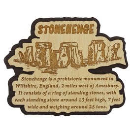 Printtoo Souvenir Wooden Stonehenge England Engraved Fridge Magnet Gift