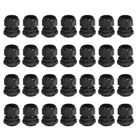 MECCANIXITY 30 Pcs M24 Cable Gland, 12-15mm Wire Hole Waterproof Nylon Joint for Cable Fixing, Wiring, Repairing, Gland Replacement, Electrical Appliances, Black