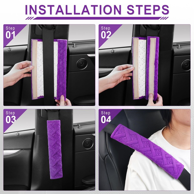 JUSTTOP 2-Pack Universal Car Seat Belt Pads Cover for A