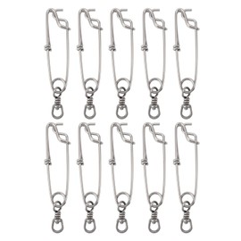 10 Set 3.8 X 150mm Fishing Snap Swivel 304 Stainless Steel Flexible Anti Tangling Barrel Swivel Snap Kit