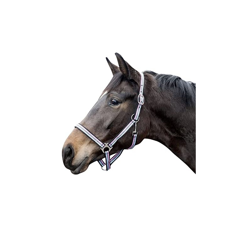 HKM Linz Headcollar 8519 Black/Grey/Pink/Blue Thoroughbred