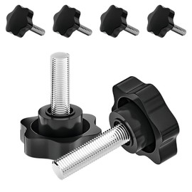 Ctyjia 4 Pcs Star Handle Knob, Clamping Screw Knob, M6 x 10mm Thumb Screw, Plastic Plastic Star Handle Screws, for Machinery and Equipment
