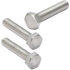 AMLOOPH M6 Bolts, M6 X 30mm Hex Head Cap Screws - A2 Grade Stainless Steel Fully Threaded Hex Bolts for Metal Construction Work, Automotive Machinery (Pack Of 20)