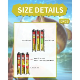 KGDUYC Fishing Floats Set Fishing Floats 6 Pieces Fishing Floats Set with Plumb Lead, Fishing Line and Hook (5#, 7#, 9#) for Coarse Fish, Trout, Eel, Zander, Ideal for Lake, River, Stream and Pond