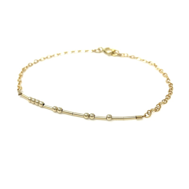 CUSTOM Morse Code Gold Fill Bracelet also available in Sterling