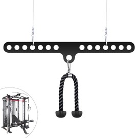 RIMLUFE Double to Single Adaptor Plate LAT T Bar Row Pull Up Down Accessories Tricep Rope Cable Crossover Machine Attachments Workout Weight Spreader Bar Pulley System Landmine D Handles for Home Gym