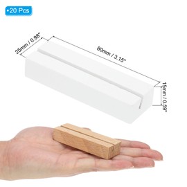 PATIKIL Wood Place Card Holder, 20Pcs Table Sign Holder Table Number Holders Name Card Stands for Photo Menu Display Wedding Ceremony Birthday Party Decorations, White