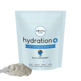 Hydration+ Electrolyte Drink Mix for Kids – Zero Sugar, Immune & Bone Support with Vitamin D, Zinc & K2 – Blue Raspberry Powder Scoop