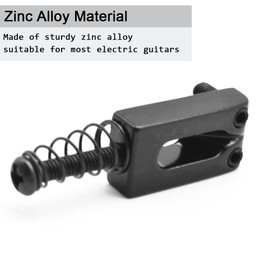 SoulDiM Guitar Bridge Saddle with Spring Screws Wrench Tremolo for Fender Strat Stratocaster Tele Telecaster Electric Guitar Replacement Parts Accessories 6Pcs Bridge Saddles (Black)