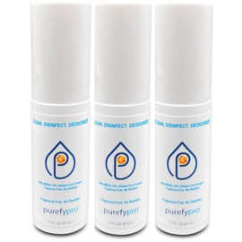 Purefypro Sports Equipment Disinfectant Spray - (1.7oz, 3pk) TSA Travel Size. Kills 99.9999% MRSA, HIV, Athlete Foot Fungus, Virus and Fungi. No Rinse, No Residue. Great For Sports Pads, Yoga Mats,