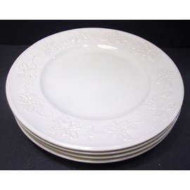 Mikasa Set of 4 ~ Mikasa Festive White 11" Dinner Plates (Oven to Table to Dishwasher)