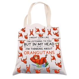 ENSIANTH Orangutan Gifts Funny Orangutan Tote Bag Orangutan Monkey Lover Gifts Orangutan Animal Lover Canvas Tote Bag (orangutan tote)