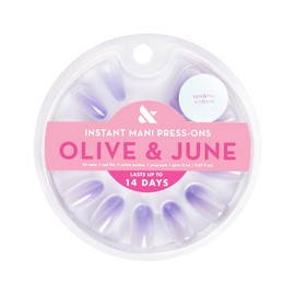 Olive & June Instant Mani Press-On Nails | (Glue) Medium, Oval 42 Fake Nails 21 Sizes | Non-Toxic, Long-Lasting Recycled Materials Realistic | Salon-Quality at Home | Purple Chrome Gradient