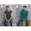 King Cole 5247 Knitting Pattern Mens Sweater and Tank Top