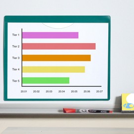 StoreSMART - File Jacket with Magnetic Back - 5-Pack - Blue Plastic Back, Clear Plastic Front - Heavy Duty - FJ85PQBM-5