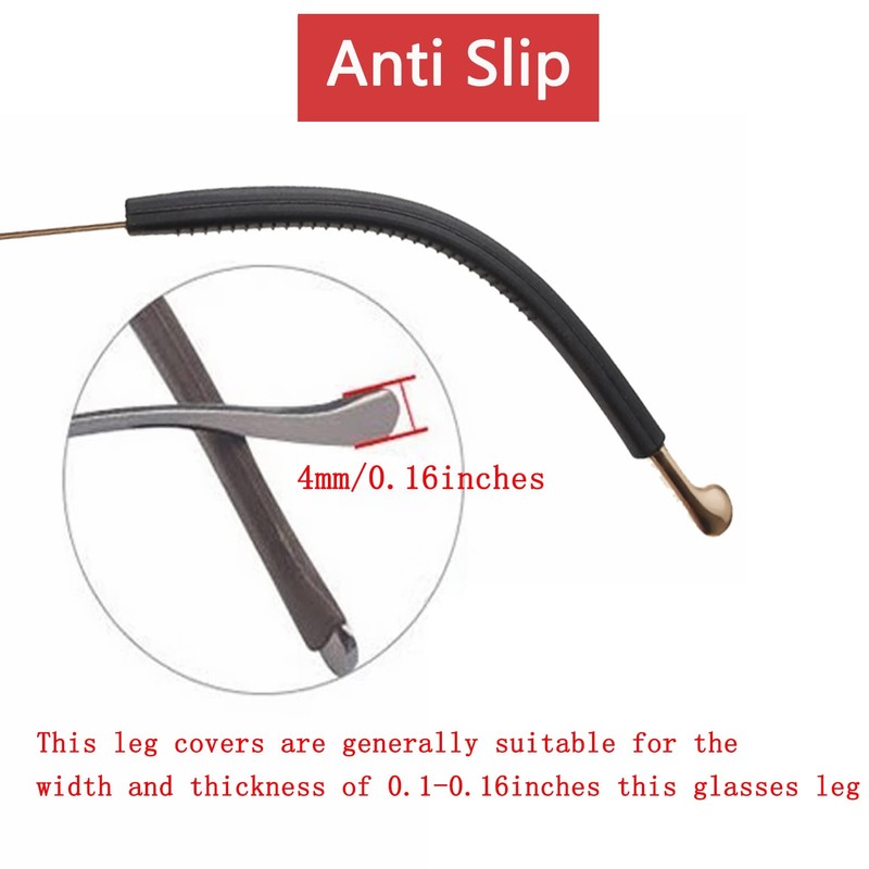 Eyeglass End Tips, Silicone Anti-Slip Elastic Comfort Glasses Retainers, Eyeglass