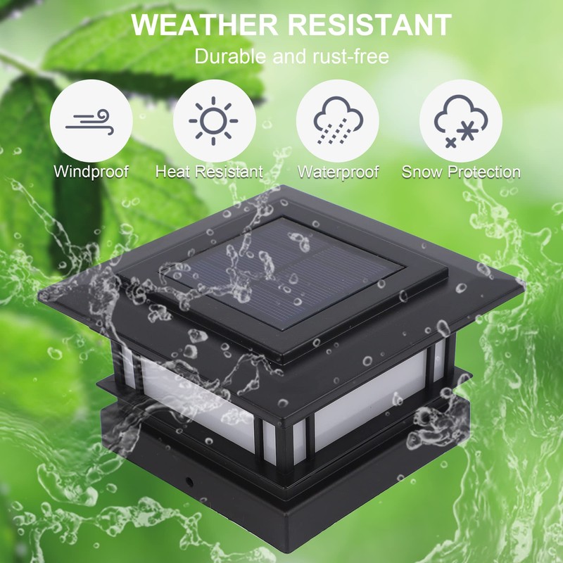 Dynaming 6 Pack Solar Post Cap Lights Outdoor, Fence Post