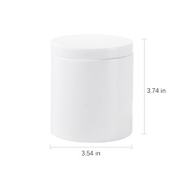 Rzoeox Cotton Swab Holder with Lid, White Qtip Holder Bathroom, Resin Cotton Ball Canister Jar Cosmetics Makeup Countertop Organizer Containers Canister Apothecary Jar