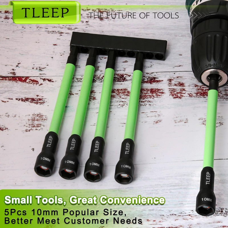 TLEEP 150MM 10mm Magnetic Power Nut Driver Set for Impact
