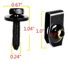 50 Pcs M6 Auto Body Fasteners Kit- 25 Bolts & 25 U-Nut Clips for Fender, Engine Cover, Splash Shield, Bumper, Radiator, Hood Shield Panel - Car Retainer Replacement
