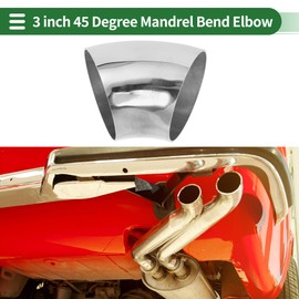 Motoforti 45 Degree Mandrel Bend Elbow Car Modified Exhaust Pipe Tubing Piping 3" Inch OD Thickness 1.5mm/16GA 76x100x1.5mm 304 Stainless Steel Silver Tone