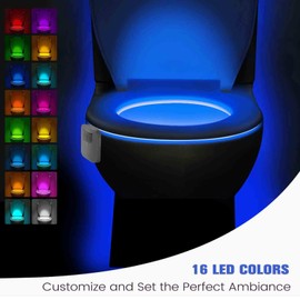 Witshine Toilet Light Motion Sensor Activated 3Pack, Rechargeable Color Changing LED Night Lights Inside Toilet Bowl, Cool Gadgets for Bathroom Accessories, Unique Stuff for Men and Kids Birthday