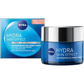 NIVEA Hydra Skin Effect Regenerating Gel Cream (50 ml), Night Cream for Smooth Skin Overnight, Light Night Cream with Pure Hyaluron (HA) for 72h Moisture