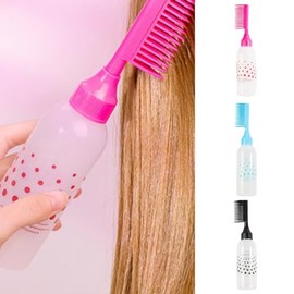 Root Comb Applicator Bottle Hair Coloring Dyeing Dispensing Bottle Hair Dye Bottle Applicator Brush Root Comb Bottle, Black