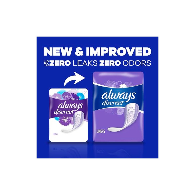 Always Discreet Always Discreet Incontinence Panty Liners for Bladder Leaks,