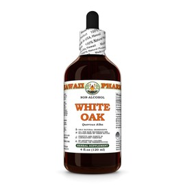 White Oak (Quercus Alba) Dry Bark Glycerite, Made in Hawaii, Organic Raw Materials, All Natural, Vegan, Lab Tested Alcohol-Free Liquid Extract - 4 fl.oz