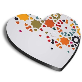 1 x Heart MDF Magnets - Artistic Mosaic Modern Pattern 44154