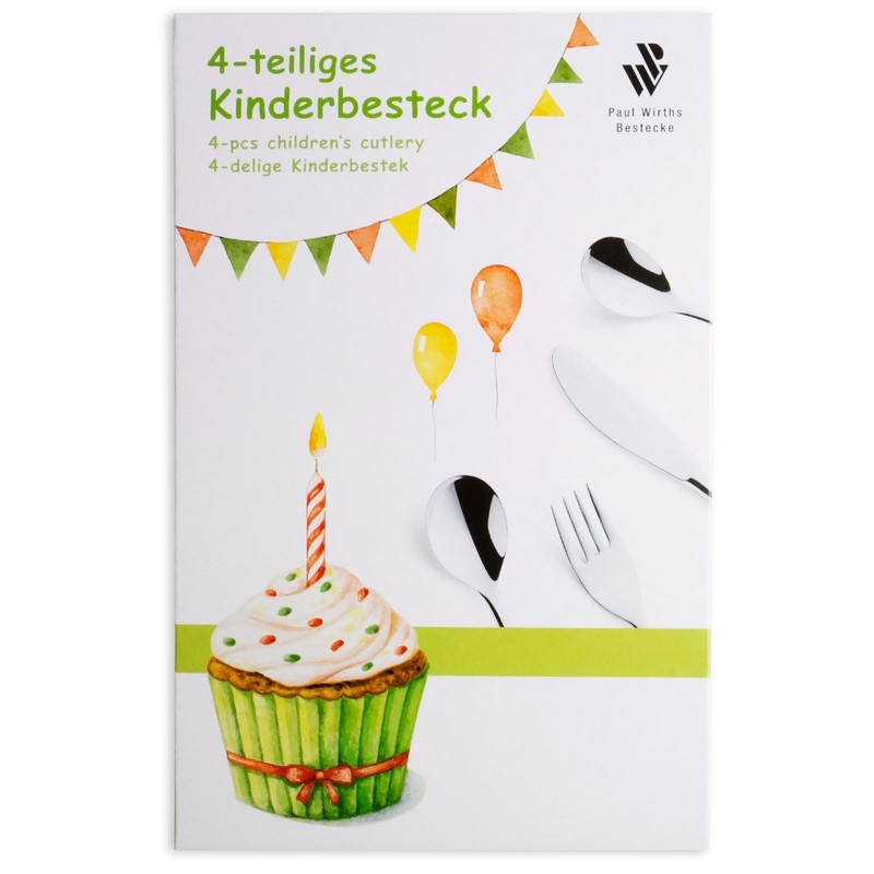 Paul Wirths Bestecke KB023 Children's Cutlery Set 4 Pieces Including