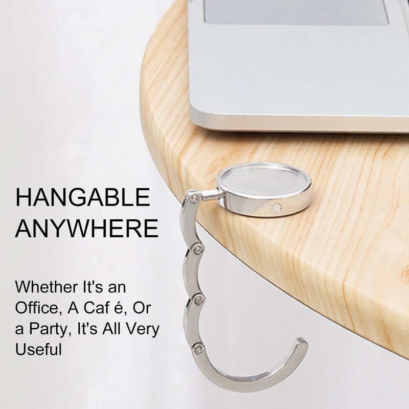 2Pcs Handbag Hooks for Tables, Folding Purse Hook Hangers, Portable
