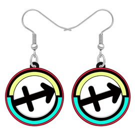 DOWAY Cute Zodiac Sign Earrings Pendant Novelty Acrylic Astrology Jewellery Horoscope Birthday Gifts for Women Girls Charms, Acrylic, Sandstone