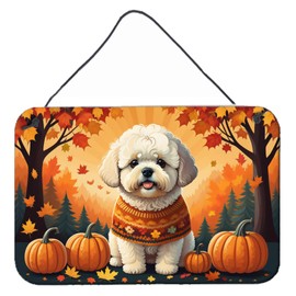 Caroline's Treasures DAC1020DS812 Bichon Frise Fall Wall or Door Hanging Prints Aluminum Metal Sign Kitchen Wall Bar Bathroom Plaque Home Decor, 8x12, Multicolor