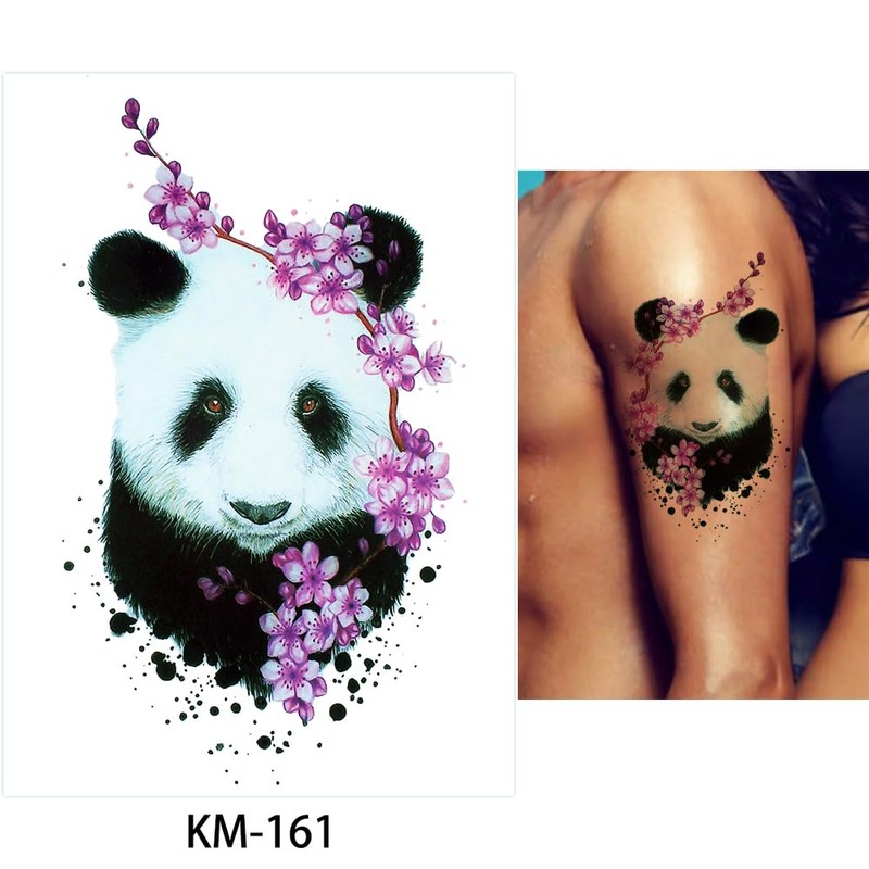 KM11 Temporary Watercolour Wolf Tattoo Deer Tattoo Panda Lion Tattoo